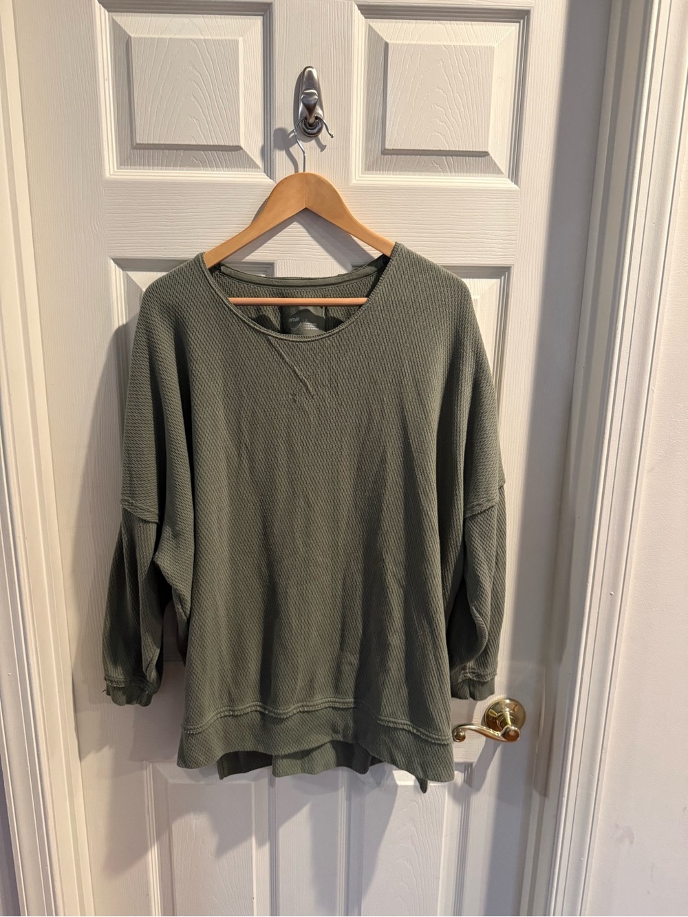 aerie Olive Green Waffle Knit Top